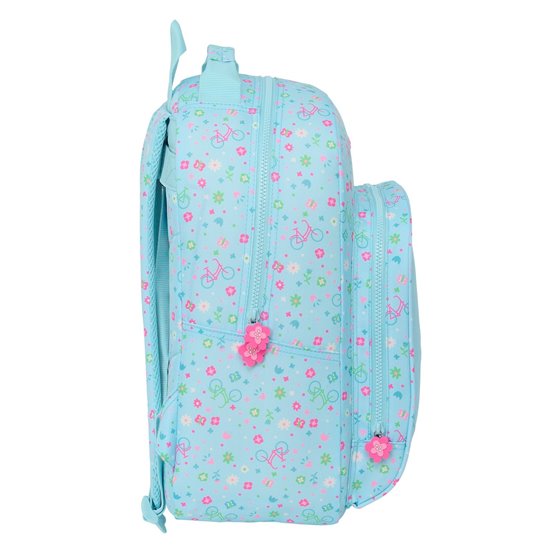 Mochila Adaptable A Carro Reciclado Safta "Bicicleta" 32 x 42 x 15 cm.