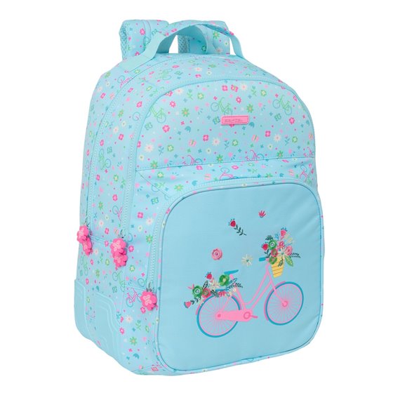 Mochila Doble Adaptable A Carro Reciclado Safta "Bicicleta" 32 x 42 x 15 cm.