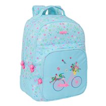Mochila Doble Adaptable A Carro Reciclado Safta "Bicicleta" 32 x 42 x 15 cm.