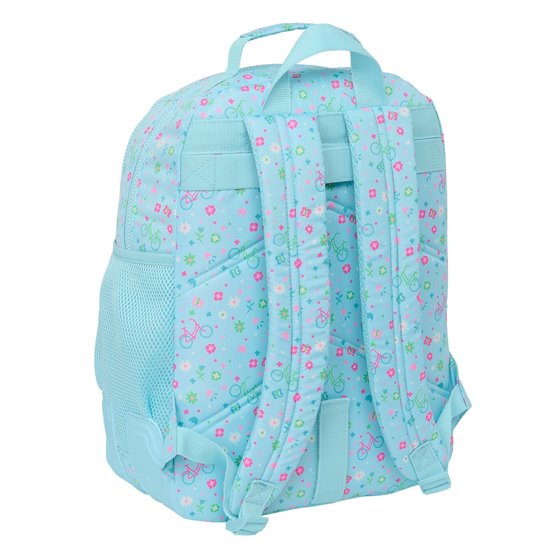 Mochila Doble Adaptable A Carro Reciclado Safta "Bicicleta" 32 x 42 x 15 cm.