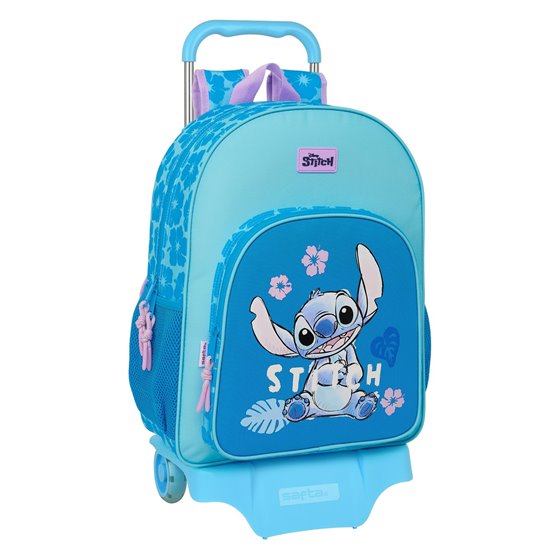 Mochila Con Carro  Stitch "Hawaii" 33 x 42 x 14 cm.