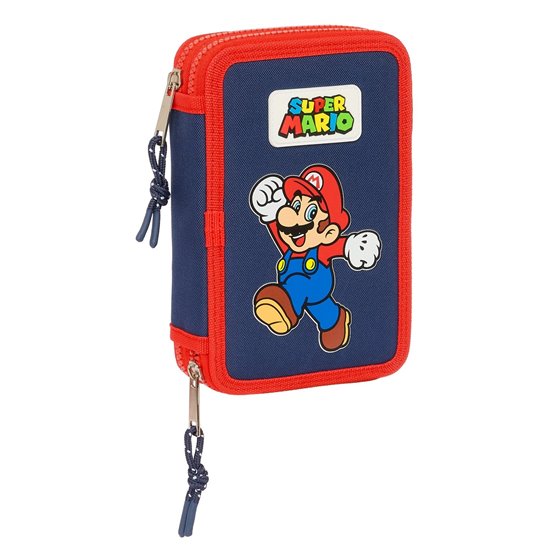 Plumier Doble Pequeño 28 Piezas Super Mario "World" 12,5 x 19,5 x 4 cm.
