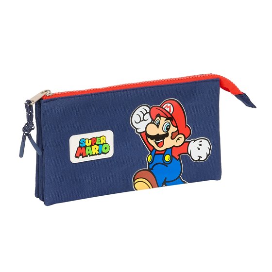Portatodo Triple Super Mario "World" 22 x 12 x 3 cm.