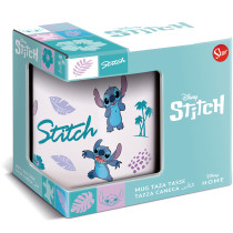 Taza Cerámica 325Ml En Caja Regalo Stitch Leaves Pattern Young Adult 11,7 x 10 x 8,7 cm.