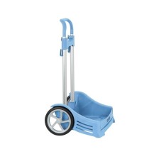Carro Escolar Portamochila SAFTA Evolution Azul Claro Plegable