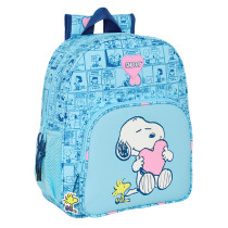Mochila Junior Adaptable A Carro Snoopy "Love" 32 x 38 x 12 cm.