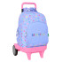 Mochila Con Ruedas Compact Evolution Extraible Benetton "Lila" 33 x 45 x 22 cm.