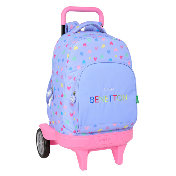 Mochila Con Ruedas Compact Evolution Extraible Benetton "Lila" 33 x 45 x 22 cm.