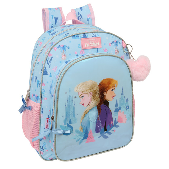 Mochila Junior Adaptable A Carro Frozen "Ice Magic" 32 x 38 x 12 cm.