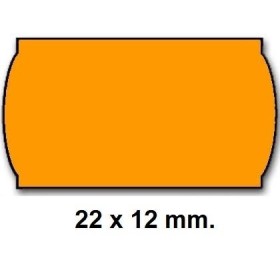 Etiquetas METO Onduladas 22 x 12 mm. Lisa Naranja Rollo x1500