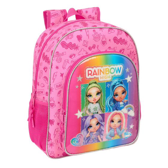 Mochila Junior Adaptable A Carro Rainbow High "Shine" 32 x 38 x 12 cm.