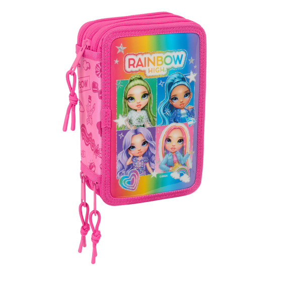 Plumier Triple 37 Piezas Rainbow High "Shine" 12,5 x 19,5 x 5,5 cm.