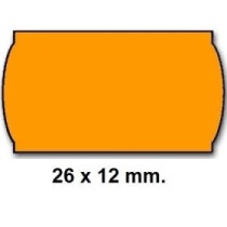 Etiquetas METO Onduladas 26 x 12 mm. Lisa Naranja Rollo x1500