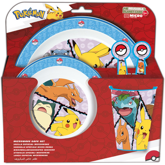 Set Micro Kids 5 Piezas En Estuche Pokémon 24,5 x 24 x 5,5 cm.