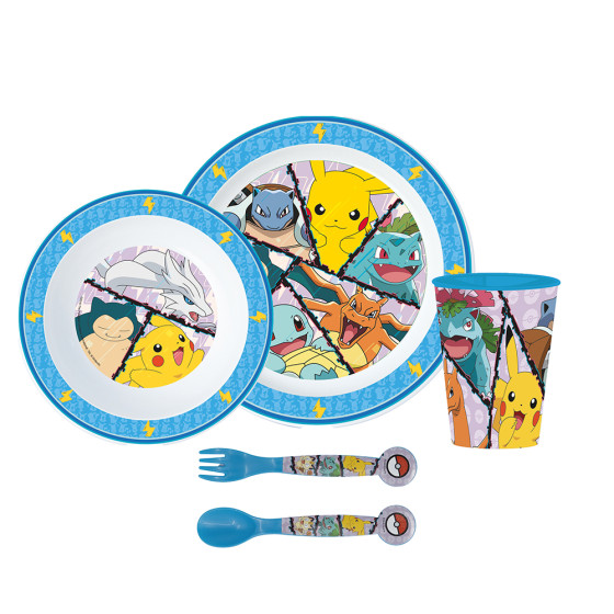 Set Micro Kids 5 Piezas En Estuche Pokémon 24,5 x 24 x 5,5 cm.