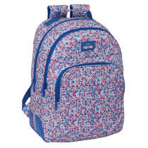 Mochila Grande "Flores Coimbra Azul" 32 x 42 x 15 cm.