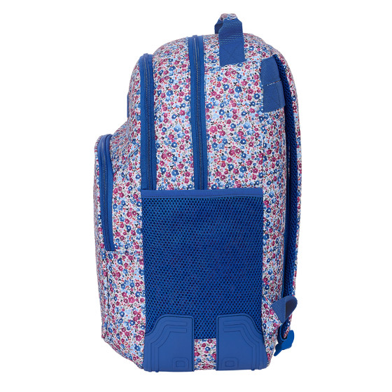 Mochila Grande "Flores Coimbra Azul" 32 x 42 x 15 cm.