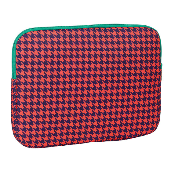Funda Para Portatil 14'' "Pata De Gallo Coral" 34 x 25 x 2 cm.