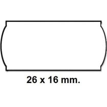 Etiquetas METO Onduladas 26 x 16 mm. Lisa Blanca Rollo x1200