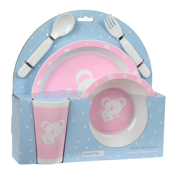 Set De Platos, Cubiertos Y Vaso Safta Preescolar "Koala" 