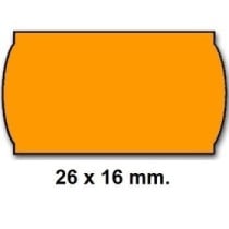 Etiquetas METO Onduladas 26 x 16 mm. Lisa Naranja Rollo x1200