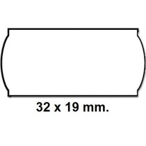 Etiquetas METO Onduladas 33 x 19 mm. Lisa Blanca Rollo x1000