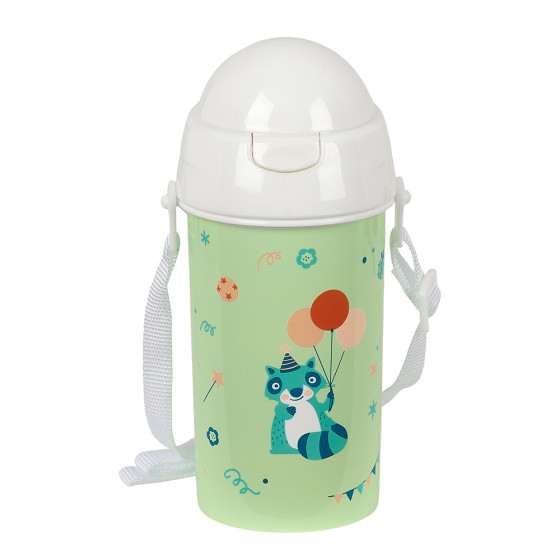 Botella 500Ml Apertura Automática Con Pajita Safta Preescolar "Fiesta" 