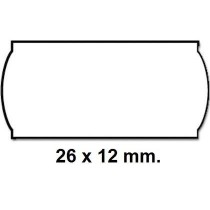 Etiquetas METO Onduladas 26 x 12 mm. Lisa Blanca Rollo x1500
