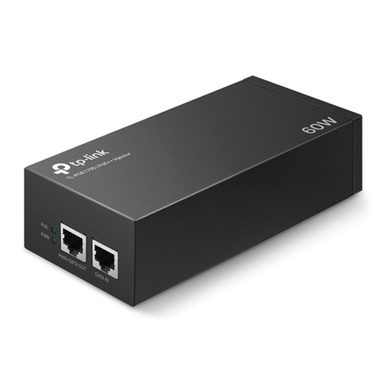 POE INJECTOR TP-LINK POE170S 2P GIGBIT 60W PASA DATOS Y ALIMENTACION POR EL MISMO CABLE HASTA 100 METROS PLUG AND PLAY