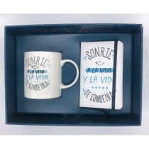 Set Taza Cerámica + Libreta ROYMART "Sonríe A La Vida"