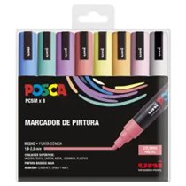 Rotulador POSCA Acrílico Base Agua PC-3M/4C Estuche De 4 Marcadores PASTEL
