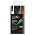 Rotulador POSCA Acrílico Base Agua PC-5M/4C Estuche De 4 Marcadores NAVIDAD