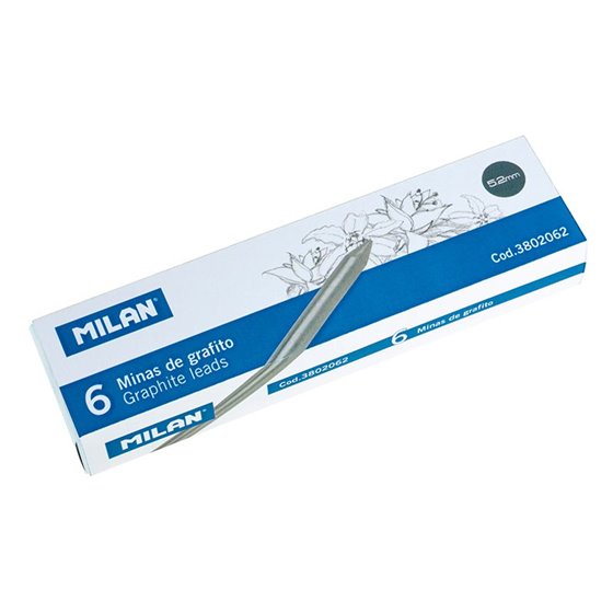 Caja 6 Minas MILAN Recambio Grafito 5,2 mm B