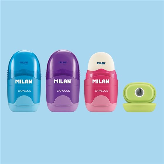 Afilaborras MILAN Goma + Sacapuntas Capsule