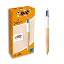 Boligrafo Bic Cuatro Colores Wood Efecto Madera Colores Surtidos