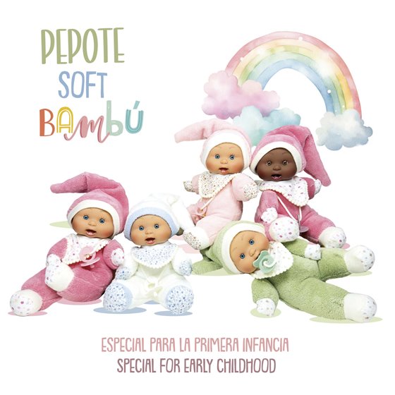 Muñecas NINES D´ONIL Pepote Soft Bambú Display 8 unidades