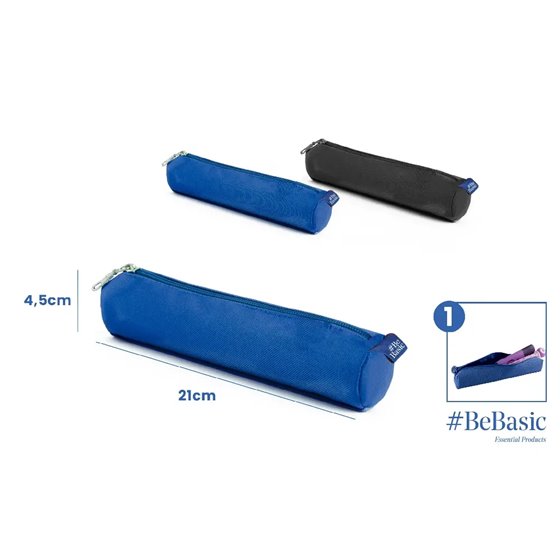 Estuche Circular BEBASIC 21 X 4,5 cm. Azul