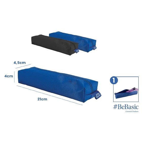 Estuche Rectangular BEBASIC 21 X 4 X 4,5 cm. Azul