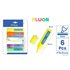 Marcador Floresente BEBASIC 6 Colores