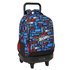 Mochila Grande Con Ruedas Compact Extraible Simple Hot Wheels 33 x 45 x 22 cm.