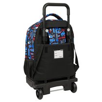 Mochila Grande Con Ruedas Compact Extraible Simple Hot Wheels 33 x 45 x 22 cm.
