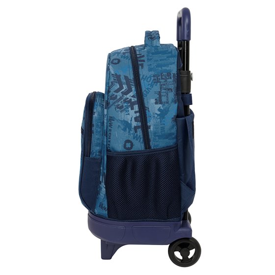 Mochila Grande Con Ruedas Compact Extraible Simple Safta "New Edition" 33 x 45 x 22 cm.