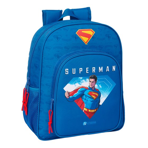 Mochila Junior Adaptable A  Superman 32 x 38 x 12 cm.