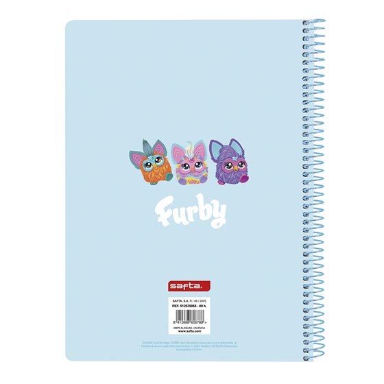 Libreta Cuarto 80 Hojas Tapas Duras Furby 15,5 x 22 cm.