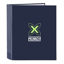 Carpeta Folio 4 Anillas 35 mm. Lomo Ancho Munich "Blue Indigo" 27 x 33 x 6 cm.