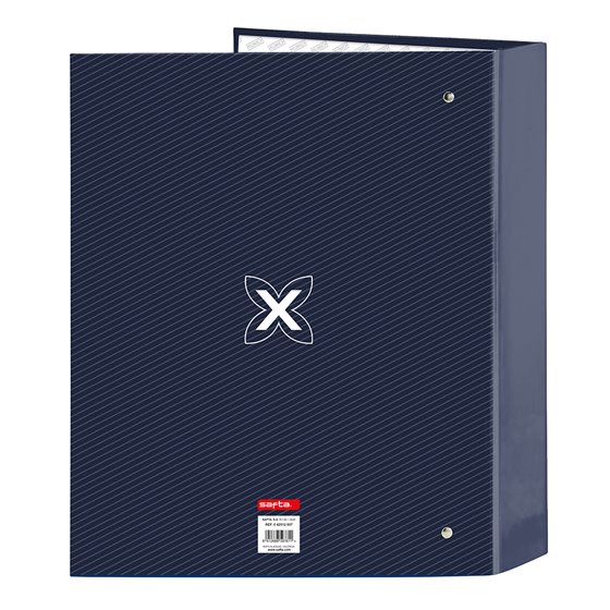 Carpeta Folio 4 Anillas 35 mm. Lomo Ancho Munich "Blue Indigo" 27 x 33 x 6 cm.