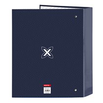 Carpeta Folio 4 Anillas 35 mm. Lomo Ancho Munich "Blue Indigo" 27 x 33 x 6 cm.