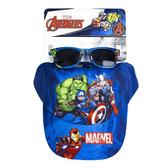 Gorra Set Gafas De Sol Avengers Cerdá T53C:53 cm.