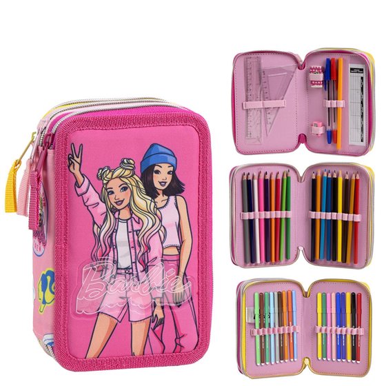 Plumier Con Accesorios Giotto Barbie Cerdá 12.5 x 6.5 x 19.5 cm.