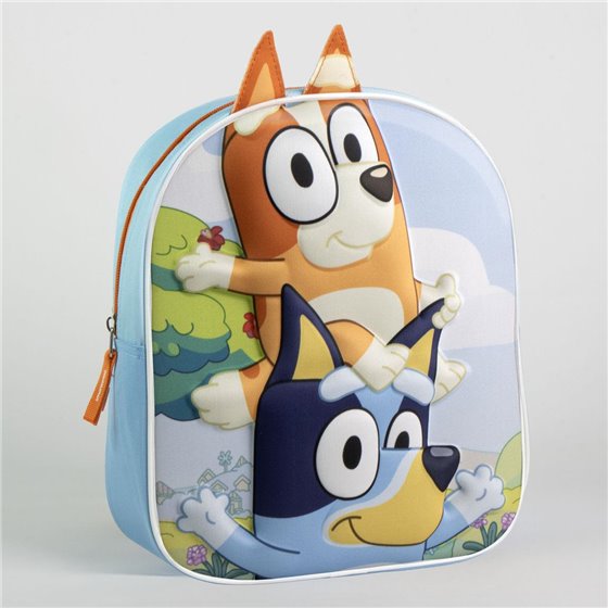 Mochila Infantil 3D Aplicaciones Bluey Cerdá 22.0 x 27.0 x 10.0 cm.